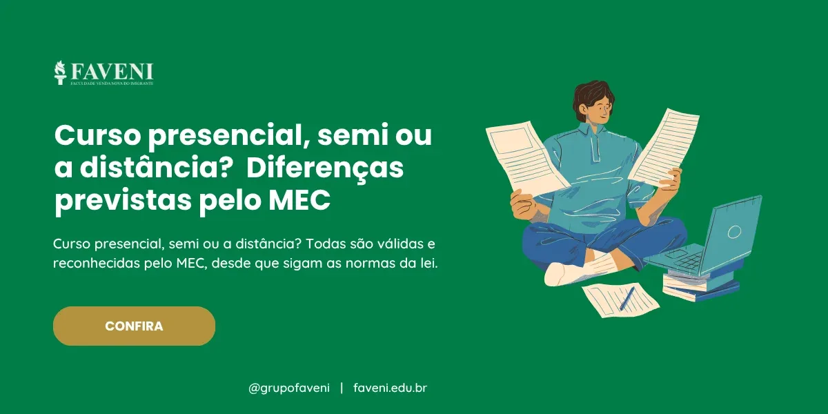 Curso presencial, semi ou a distância Veja diferenças previstas pelo MEC (1)