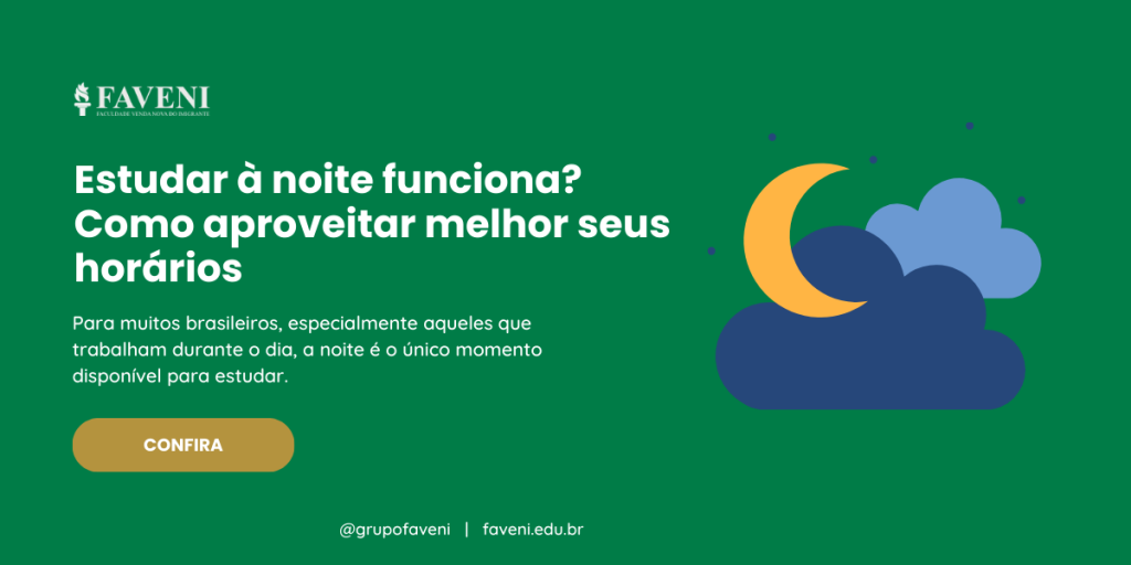 Estudar à noite funciona como aproveitar melhor seus horários