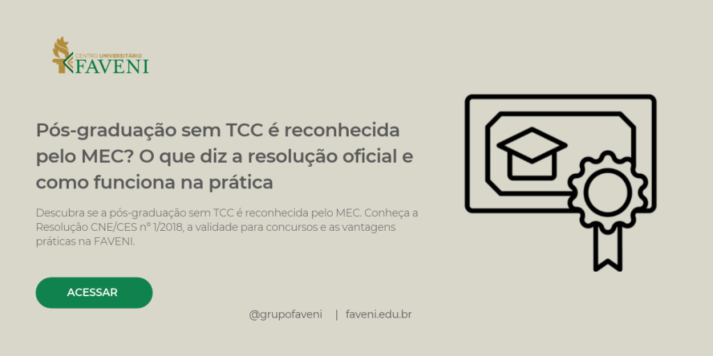 Pós-graduação sem TCC é reconhecida pelo MEC_ O que diz a resolução oficial e como funciona na prática